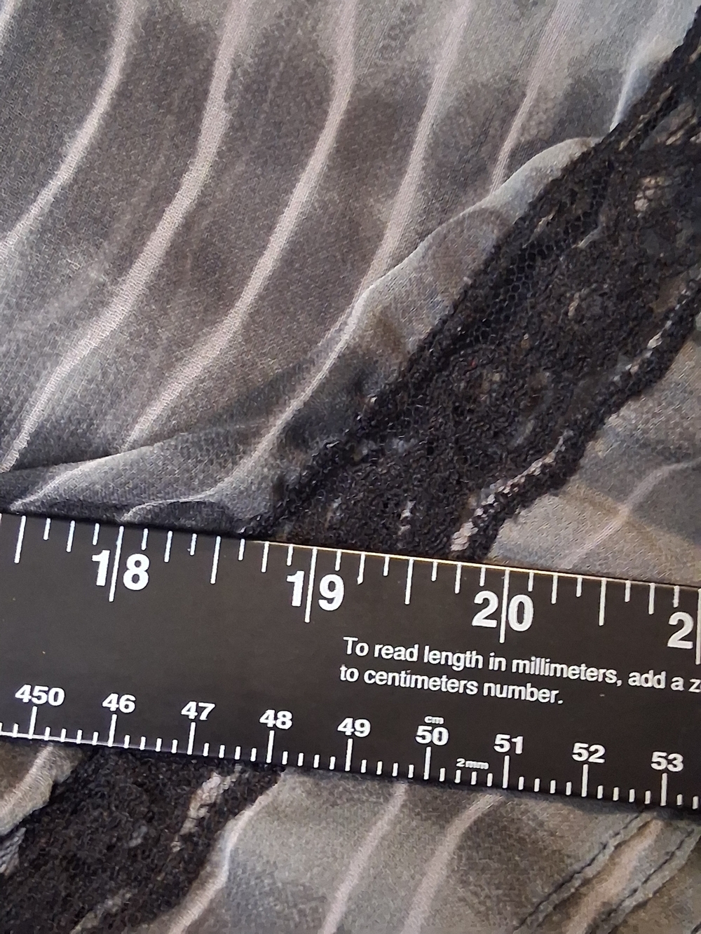Daytrip Sheer Lace Trim Kimono Top Gray Black Striped Bohoemian Festival Sz Sm - Picture 4 of 7